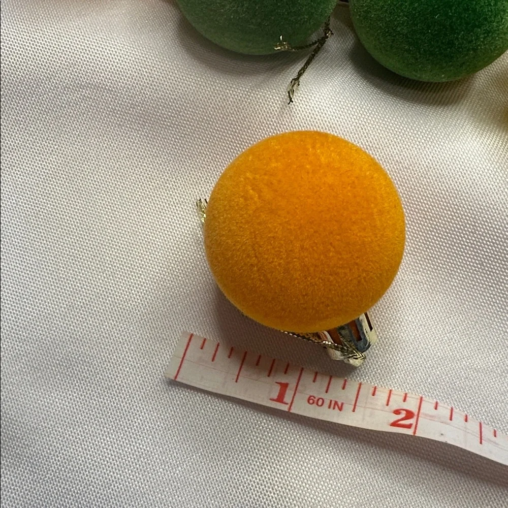 Set of Fall Colored Velvet Christmas Ornaments